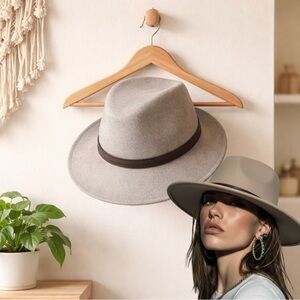 GELSO BIANCO Women’s Elegant Gray Wool Fedora Hat Made in Italy NWOT